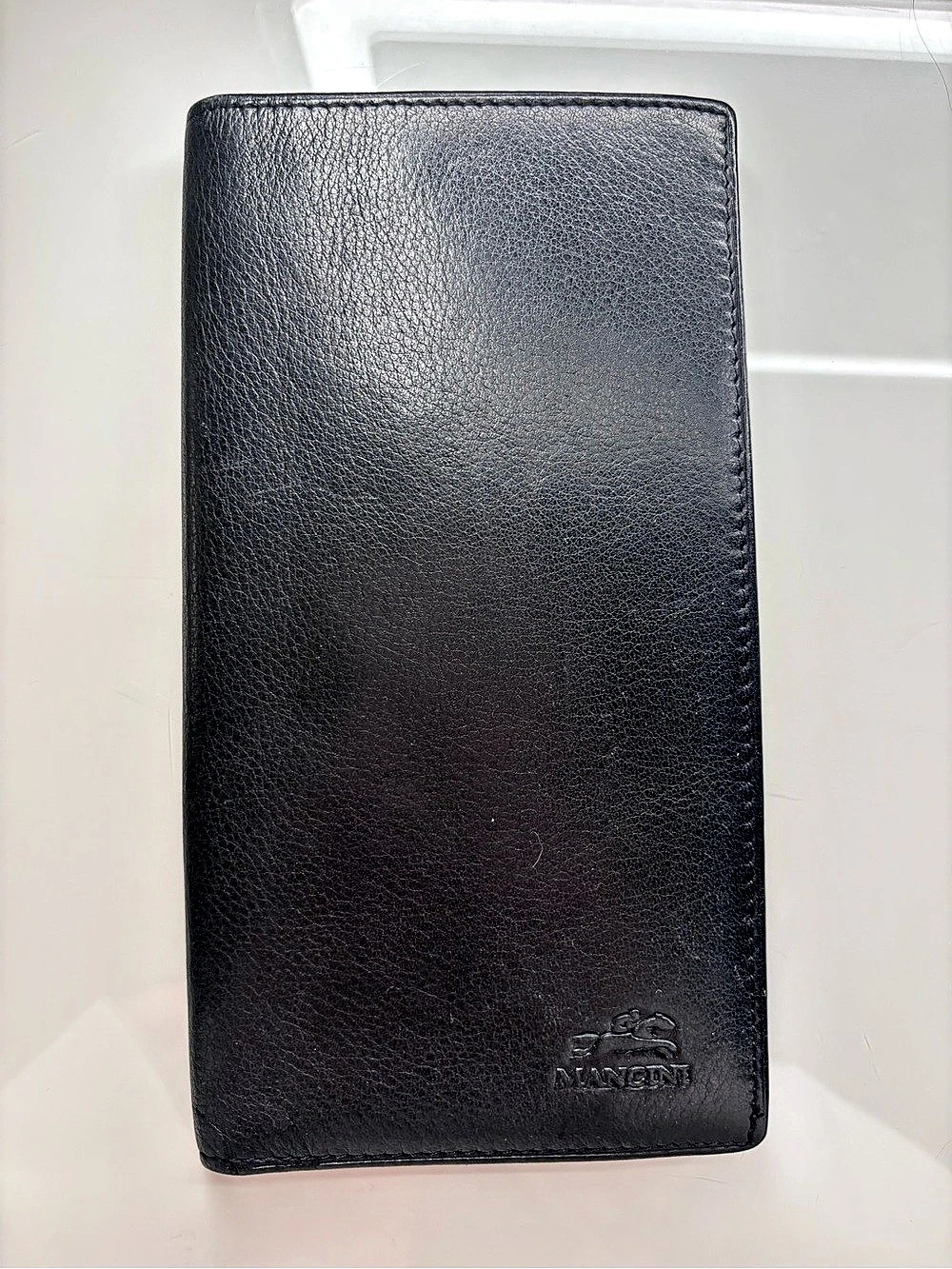 Mancini Long Leather Wallet in Black